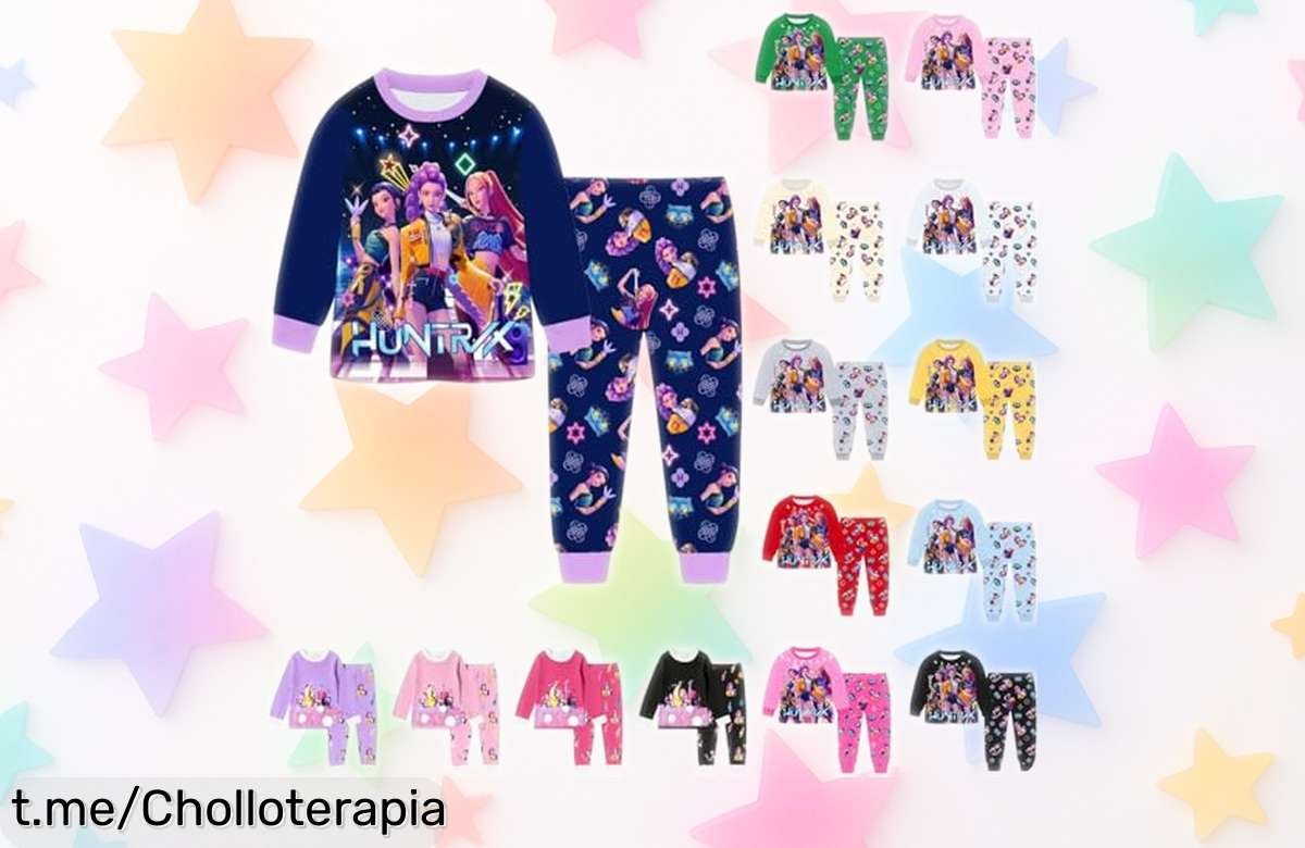 Pijama de 2 piezas para niñas con dibujos divertidos, ¡aprovecha el descuentazo y regala sonrisas mientras sueña a lo grande en estas noches mágicas!