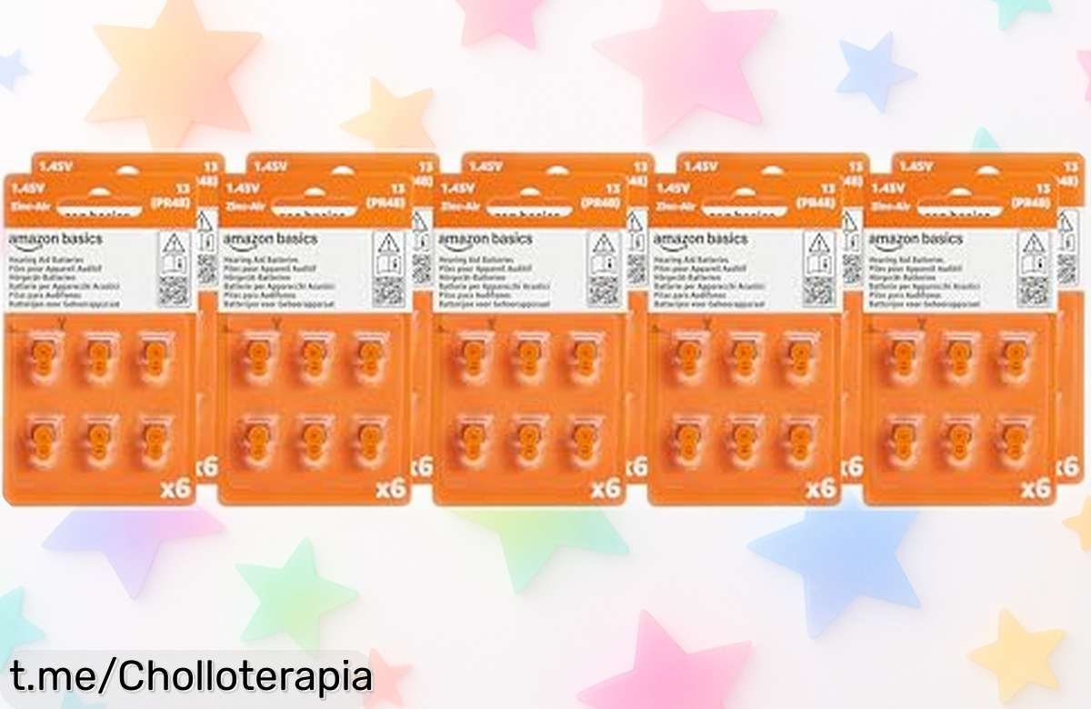 Pilas para audífonos Amazon Basics, paquete de 60, ¡rebajadas y listas para ofrecerte hasta 4 años de sonido claro! No te quedes sin ellas, da vida a tu música hoy mismo.