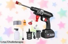 Pistola de agua a presión 30 bar con batería de larga duración: precio loco para limpiar fácil y rápido, ¡no te quedes sin la tuya antes que se agoten!