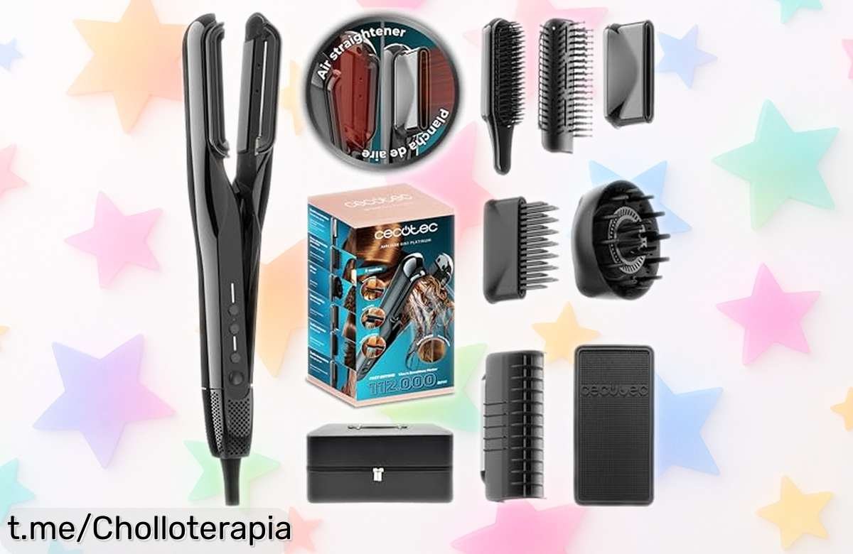 Plancha de pelo con aire Cecotec AirLisse 6i1n Elite: alisado y secado veloz a precio rebajado, ¡haz que tu cabello brille y siéntete espectacular ya!