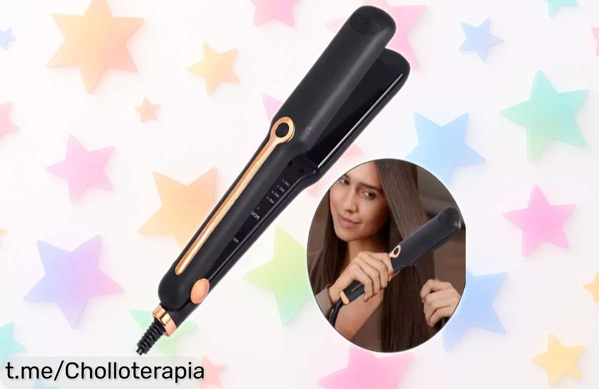 Plancha y rizador de cerámica profesional para un peinado de salón en casa, ¡precio rebajado que no verás todos los días! Dale a tu melena el cuidado que merece ya mismo.