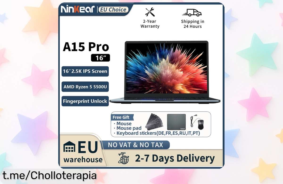 Portátil potente Ninkear A15 Pro Ryzen 5 a precio loco: un super chollo que no puedes dejar escapar. ¡Hazlo tuyo y transforma tu día ahora mismo!