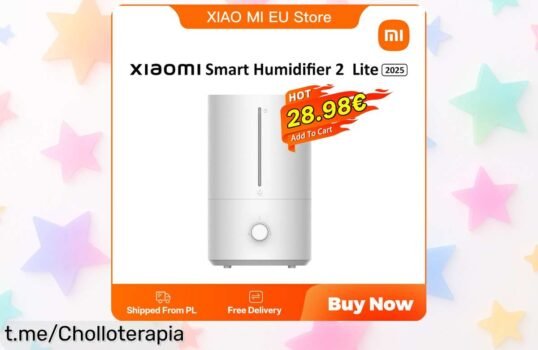 Potente humidificador Xiaomi con tanque antibacteriano 4L, caída de precio y ¡ambiente fresco y saludable que vuela! Aprovecha este chollo antes de que se acabe.