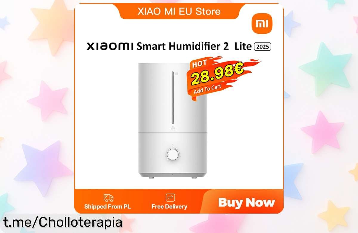 Potente humidificador Xiaomi con tanque antibacteriano 4L, caída de precio y ¡ambiente fresco y saludable que vuela! Aprovecha este chollo antes de que se acabe.