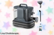 Potente limpiador de manchas portátil Rowenta Clean It Compact, precio rebajadísimo y oferta limitada para que elimines la suciedad en casa o el coche. ¡No te lo pierdas!