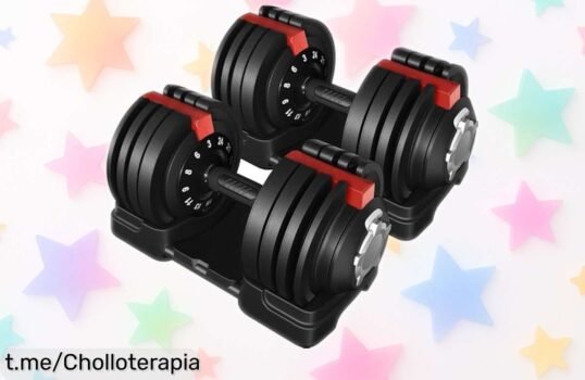 Potente mancuerna ajustable Yaheetech 12 en 1, ¡rebajada a un precio loco! Mejora tu entrenamiento y siente la fuerza ahora mismo. No dejes pasar esta oportunidad limitada y hazla tuya ya.