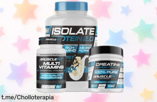 Potente pack de 2kg Isolate + 300g Creatina + 60 cápsulas Multivitaminas MuscleFit a precio rebajado, ¡mejora tu fuerza ahora y marca la diferencia en tus entrenos!