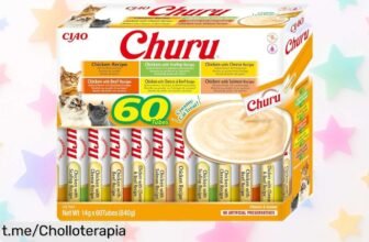 Premios CHURU sin cereales para gatos, el super chollo que tu peludo devorará, ¡a un precio rebajado! Mima a tu compañero y dale ese gusto especial antes de que se acabe.