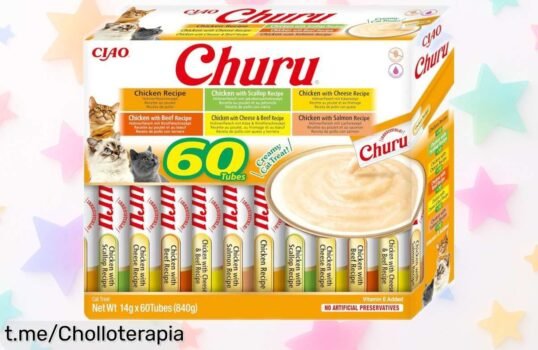 Premios CHURU sin cereales para gatos, el super chollo que tu peludo devorará, ¡a un precio rebajado! Mima a tu compañero y dale ese gusto especial antes de que se acabe.