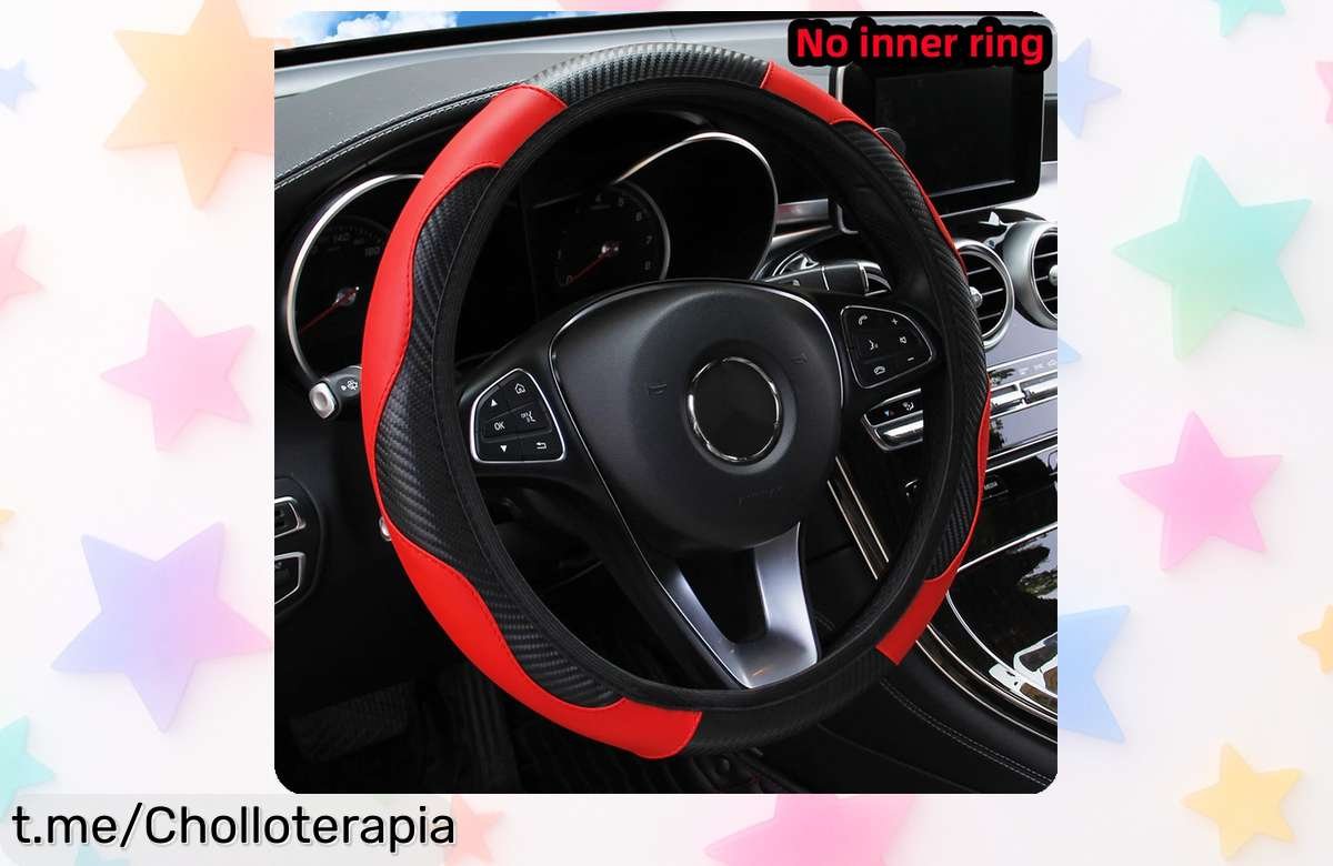 Protector de volante de coche en cuero y fibra de carbono: oferta brutal que transforma tu auto, ¡aprovecha este chollo antes que se acabe!