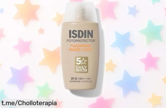Protector solar ISDIN Fusion Water Color Light SPF50 en tono natural a precio rebajado, cuida tu piel y evita irritaciones; no dejes escapar este chollo para lucir perfecta.
