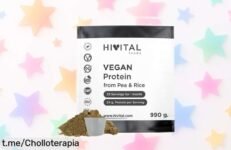 Proteína vegana de chocolate Hivital, aislado de guisante y arroz integral: ¡chollazo rebajado para cuidar tu cuerpo todo el mes! No te lo pierdas, es tiempo de darle lo mejor.