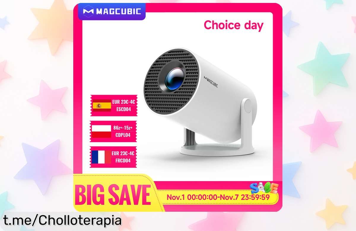 Proyector portátil Magcubic HY300 Pro, imagen 4K y sonido Bluetooth a un precio rebajado que no durará; ¡no te quedes sin tus noches de cine mágico!