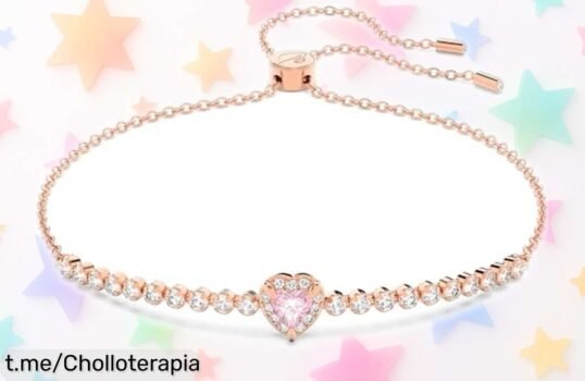 Pulsera Swarovski con corazón rosa que enamora: rebaja loca por tiempo limitado, no te pierdas este super chollo y dale un twist brillante a tu estilo ahora mismo.