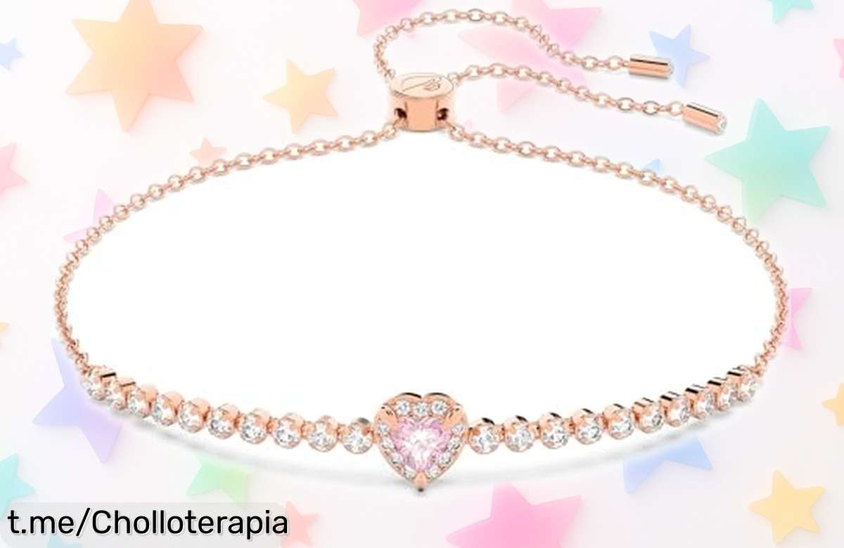 Pulsera Swarovski con corazón rosa que enamora: rebaja loca por tiempo limitado, no te pierdas este super chollo y dale un twist brillante a tu estilo ahora mismo.