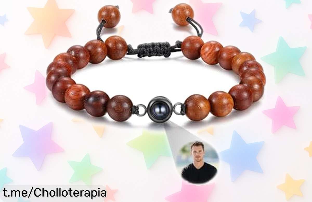 Pulsera personalizada para hombre con foto que emociona, ¡super chollo a precio loco! Oferta limitada, hazla tuya ya y sorprende a papá o tu pareja con un detalle único.