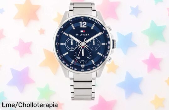 Reloj Tommy Hilfiger azul para hombre con cronómetro, ¡a un precio rebajado que vuela! Resistente al agua y pocas unidades, aprovecha el ofertón antes de quedarte sin él.