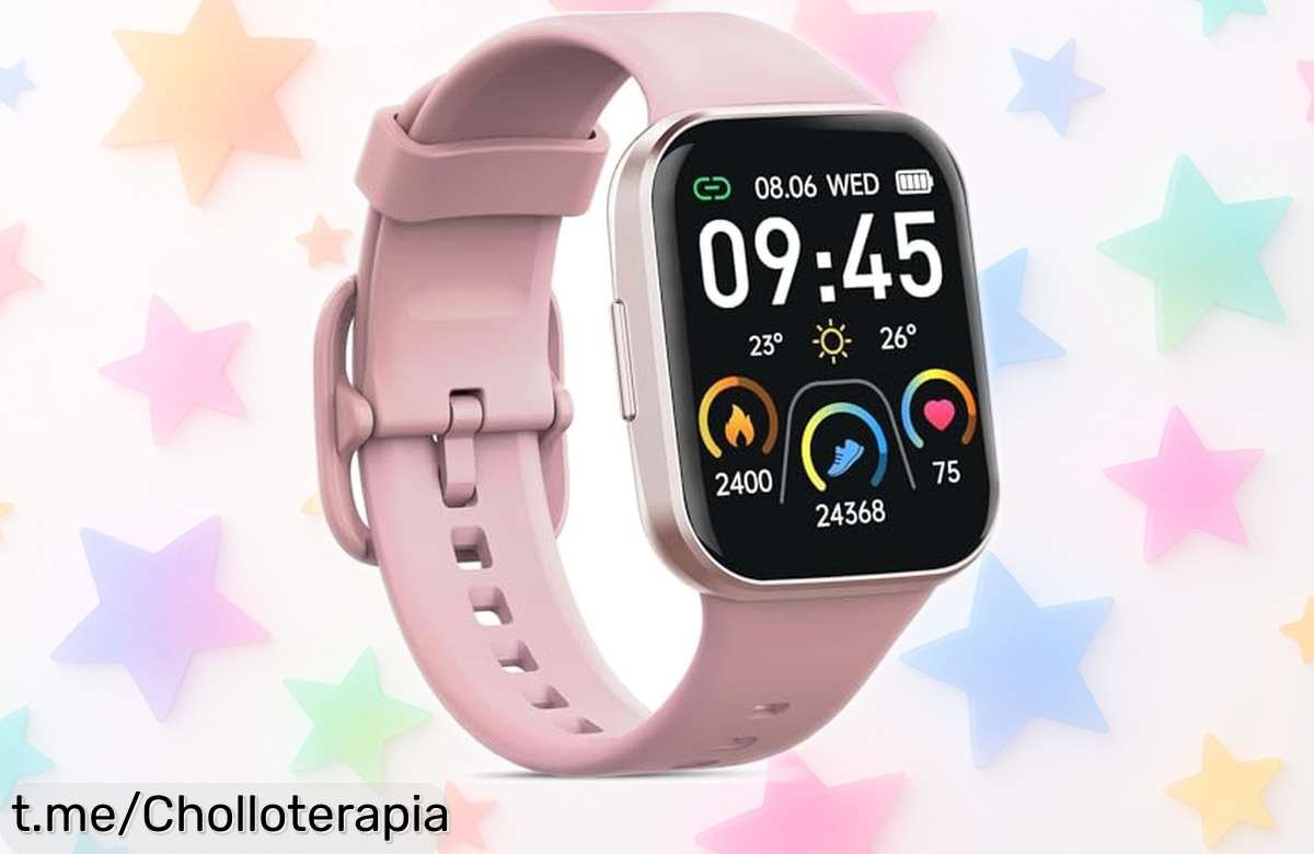 Reloj inteligente con pulsómetro y 25 modos deportivos, resistente al agua IP68, ¡ahora a precio rebajado! No dejes pasar este super chollo para cuidar tu salud mientras te eleva el día.