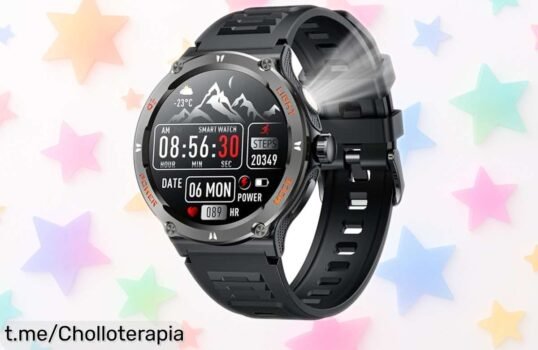 Reloj inteligente para hombre con llamadas y linterna LED a precio rebajado, ¡aprovecha este super chollo y no dejes que se te escape esta oportunidad única!