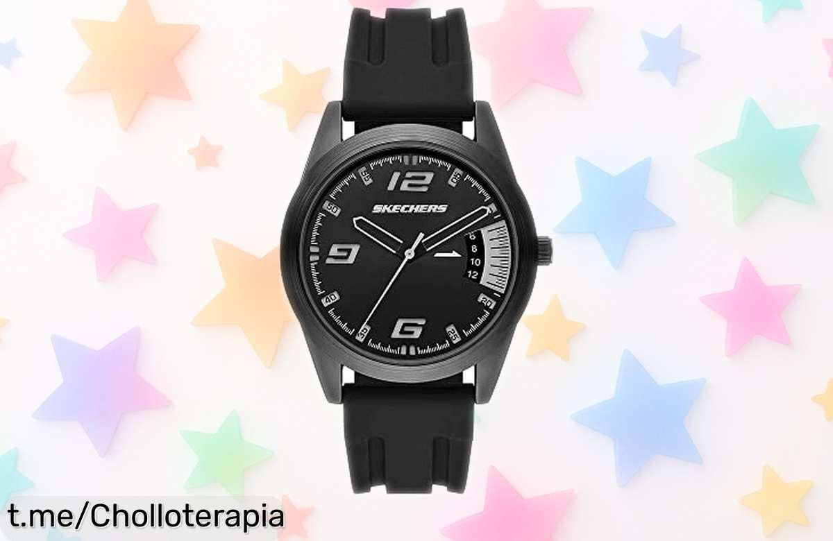 Reloj moderno para hombre Skechers con correa de silicona, rebajado a un precio loco; no te quedes sin este super chollo que elevará tu estilo al instante.