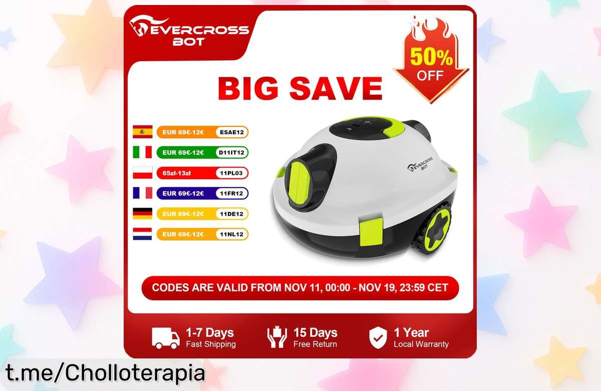 Robot de piscina Evercross Bot Y10: limpieza impecable y un precio loco que se va volando. ¡Aprovecha ahora y haz que tu verano brille sin preocupaciones!