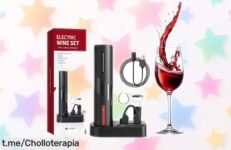 Sacacorchos eléctrico Bizcasa 6 en 1 que abre botellas en menos de 7 segundos a un precio rebajado ¡Impresiona a tus amigos y brinda al instante!