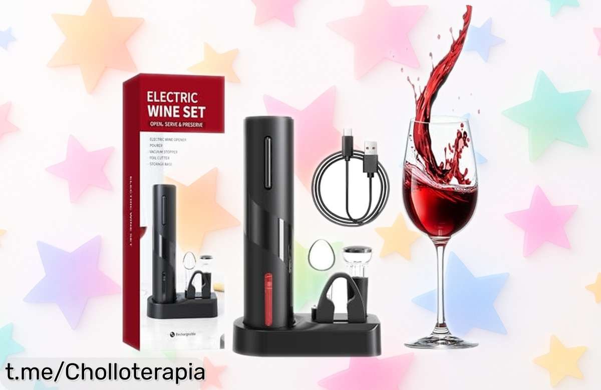 Sacacorchos eléctrico Bizcasa 6 en 1 que abre botellas en menos de 7 segundos a un precio rebajado ¡Impresiona a tus amigos y brinda al instante!