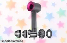 Secador de pelo profesional iónico sin aspas con 6 accesorios y descuento brutal: ¡haz que tu melena brille a un precio loco solo por tiempo limitado!