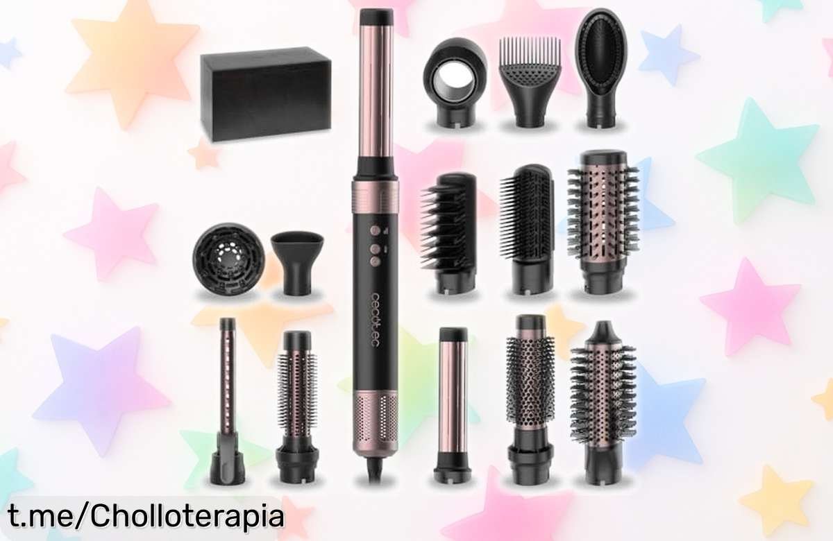 Secador moldeador 14 en 1 de Cecotec a precio bajísimo, ¡lucha contra el frizz y consigue peinados perfectos ya! Este super chollo vuela, no lo dejes escapar.