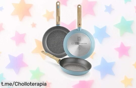 Set de sartenes BRA Nordik con diseño nórdico y antiadherente a precio loco: ¡cocina como un chef y transforma cada receta en una delicia! No dejes escapar este chollazo limitado.