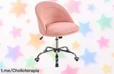 Silla de escritorio Yaheetech con respaldo semicircular y ruedas a un precio rebajado increíble; renueva tu espacio y no dejes pasar esta oferta limitada que hará feliz tu jornada laboral.