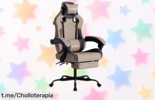 Silla ergonómica para videojuegos con reposapiés y soporte lumbar, ¡precios locos que no podrás creer! Corre ya, esta oferta vuela y mereces disfrutar cada minuto de comodidad.