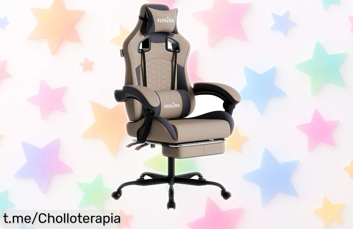Silla ergonómica para videojuegos con reposapiés y soporte lumbar, ¡precios locos que no podrás creer! Corre ya, esta oferta vuela y mereces disfrutar cada minuto de comodidad.