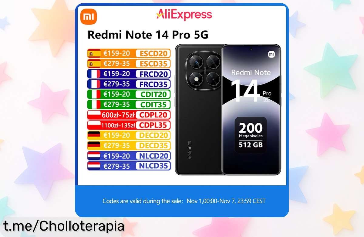 Smartphone potente Xiaomi Redmi Note 14 Pro con cámara de 200MP y pantalla increíble, ¡precio loco por tiempo limitado! Aprovecha este chollazo antes que se acabe.