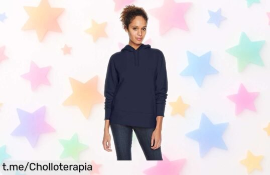 Sudadera con capucha Amazon Essentials para mujer en azul marino, descuentazo increíble y diseño que sienta genial. ¡No dejes escapar este super chollo antes de que se agote!