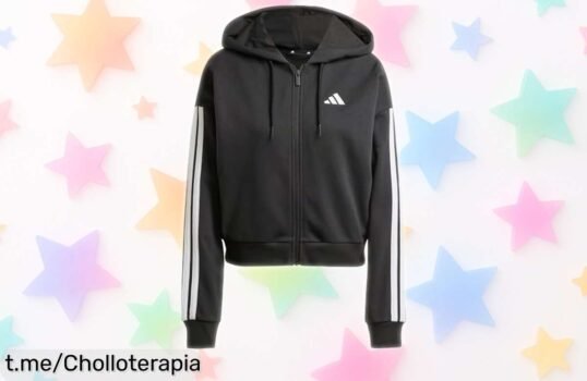 Sudadera con cremallera Adidas Essentials para mujer, un súper chollo que no querrás soltar. ¡Corre antes que se acaben y dale a tu look el style que mereces!