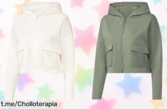 Sudadera de canalé para mujer, diseño moderno y cortito: ¡super chollo rebajado que no puedes dejar escapar! Elige estilo y frescura antes de que vuelen.