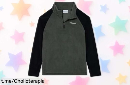 Sudadera de forro polar Columbia para niños con cuello alto, ¡rebaja increíble por tiempo limitado! Asegura que tus peques estén calentitos y felices, no te lo pierdas.
