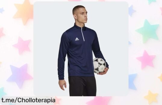 Sudadera deportiva Adidas Entrada 22 en azul, rojo y negro: ¡super chollo rebajado que no puedes dejar escapar para lucir a la moda mientras entrenas!