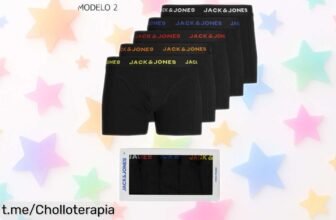 Súper pack de 5 boxers Jack & Jones con cintura elástica a precio loco, no te quedes sin ellos y disfruta la calidad que mereces sin romper tu hucha. ¡Compra ya!