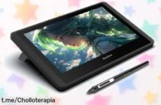 Tableta gráfica Bisofice 12HDA con colores vibrantes y presión ajustable: ¡super chollo antes de que vuelen, el arte te está esperando!