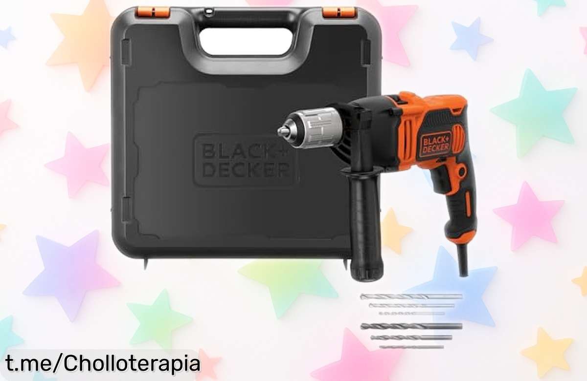 Taladro percutor BLACK+DECKER BEH850KQS a precio rebajado, incluye 6 brocas y caja de herramientas. ¡No dejes escapar este super chollo y dale vida a tus proyectos ahora!