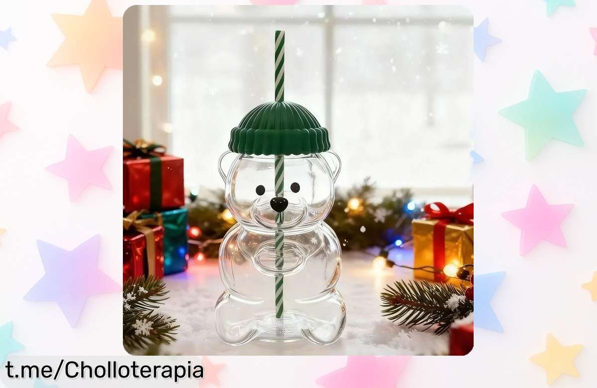 Taza de oso lindo 500ML con pajita, perfecta para cada bebida y a precio rebajado increíble que no podrás creer, ¡aprovéchala antes de que desaparezca!