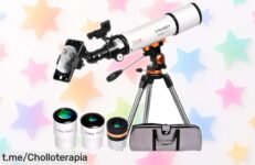 Telescopio Slokey 50080 con trípode y aumento genial. Ofertón en precio rebajado para disfrutar las estrellas en familia, ¡no lo dejes escapar y vive la emoción del universo ya!
