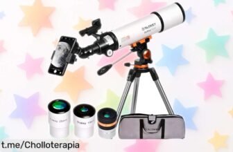 Telescopio Slokey 50080 con trípode y aumento genial. Ofertón en precio rebajado para disfrutar las estrellas en familia, ¡no lo dejes escapar y vive la emoción del universo ya!