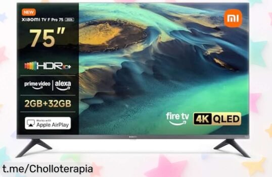 Televisor 75 pulgadas Xiaomi 4K QLED con Alexa, ¡rebajado a precio loco! Disfruta de colores vibrantes y vive tus películas como nunca. ¡No te quedes sin el tuyo, que vuela!