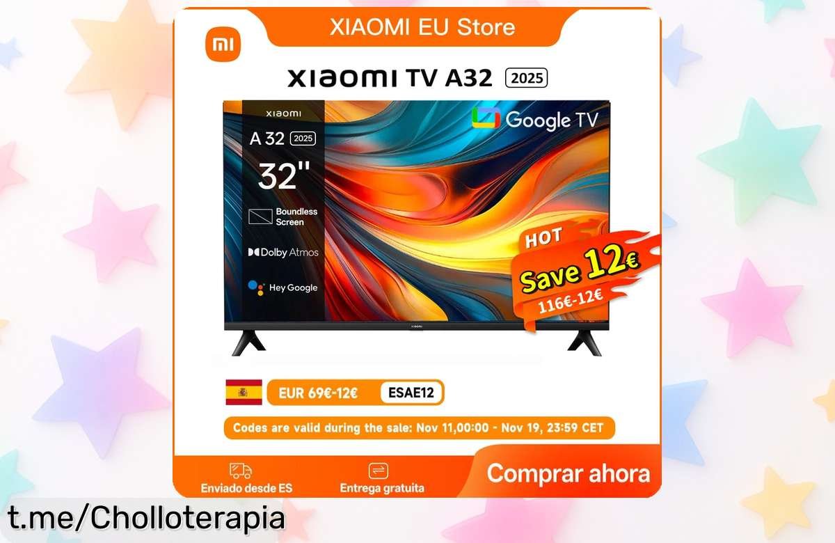 Televisor Xiaomi TV A 32, diseño metálico y audio Dolby alucinante con descuentazo brutal solo por hoy, ¡hazlo tuyo antes que se escape este super chollo!