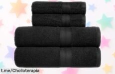 Toallas de baño Amazon Basics en negro, súper absorbentes y sin perder color por un precio loco. Dale a tu baño el mimo que se merece antes de que vuelen estas gangas.