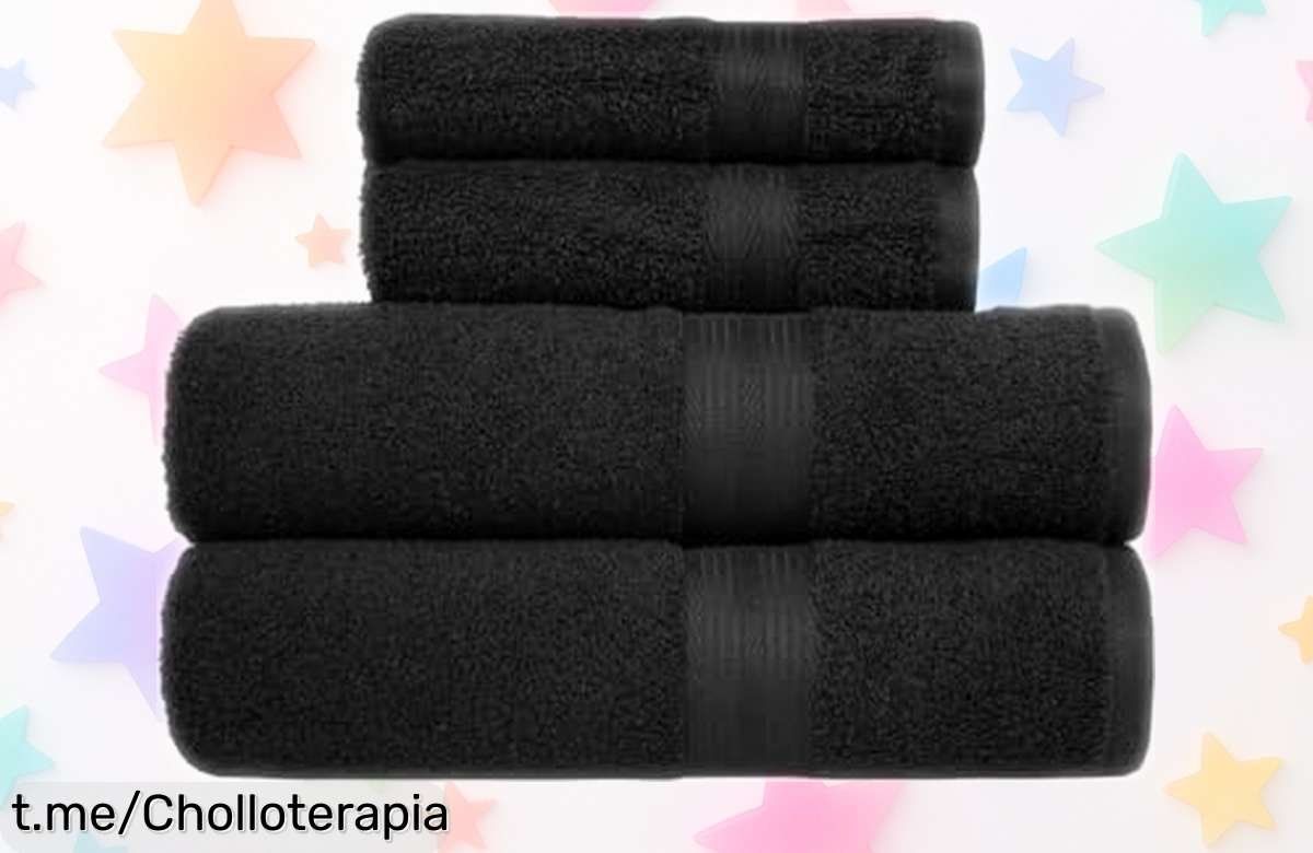Toallas de baño Amazon Basics en negro, súper absorbentes y sin perder color por un precio loco. Dale a tu baño el mimo que se merece antes de que vuelen estas gangas.