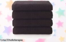 Toallas de cara Top Towel Plus negras, rebajadas a precio loco: ¡4 unidades súper absorbentes que vuelan! Sécate rápido y con estilo, no te quedes sin las tuyas.
